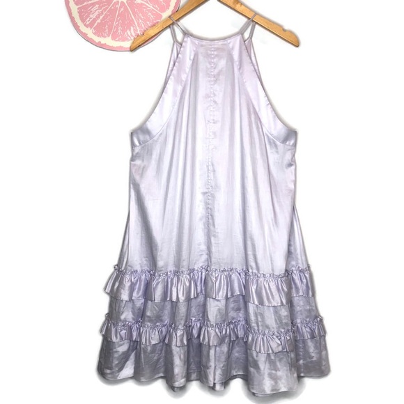 Rebecca Taylor purple ruffle trapeze shift dress - Picture 4 of 6